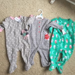 Footed baby girl pjs- brand new